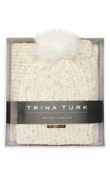 San Diego Hat x Trina Turk Pompom Beanie & Scarf Set