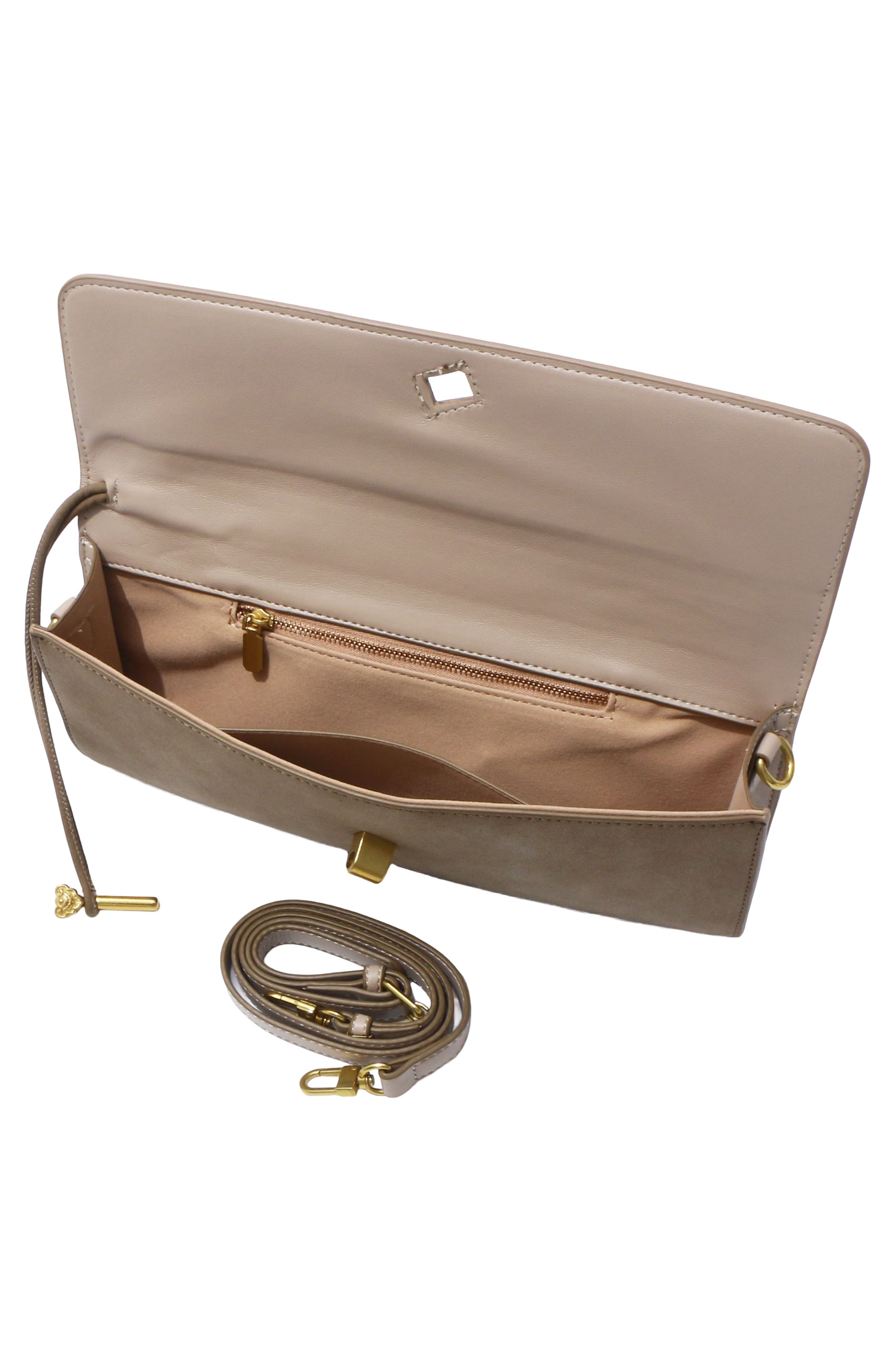 Faux Suede Envelope Bag, Alternate, color, TAN