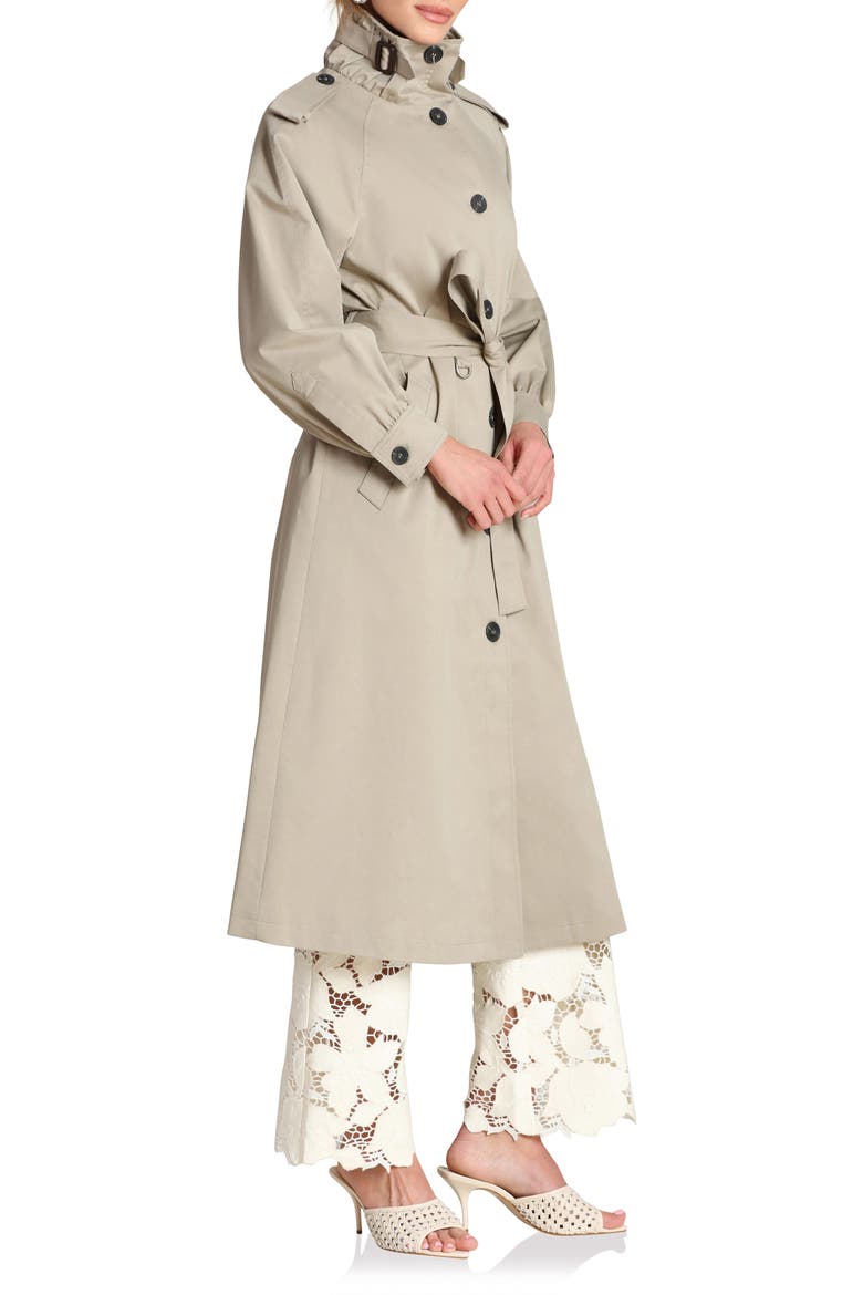 Funnel Neck Trench Coat, Alternate, color, SAGE