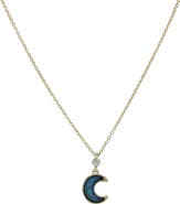 OLIVIA WELLES 14K Yellow Gold Plated Crescent Moon Pendant Necklace
