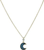 OLIVIA WELLES Olivia Welles 14K Yellow Gold Plated Crescent Moon Pendant Necklace