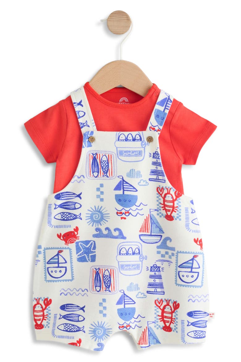 Nautical Romper & Bodysuit Set, Main, color, RED