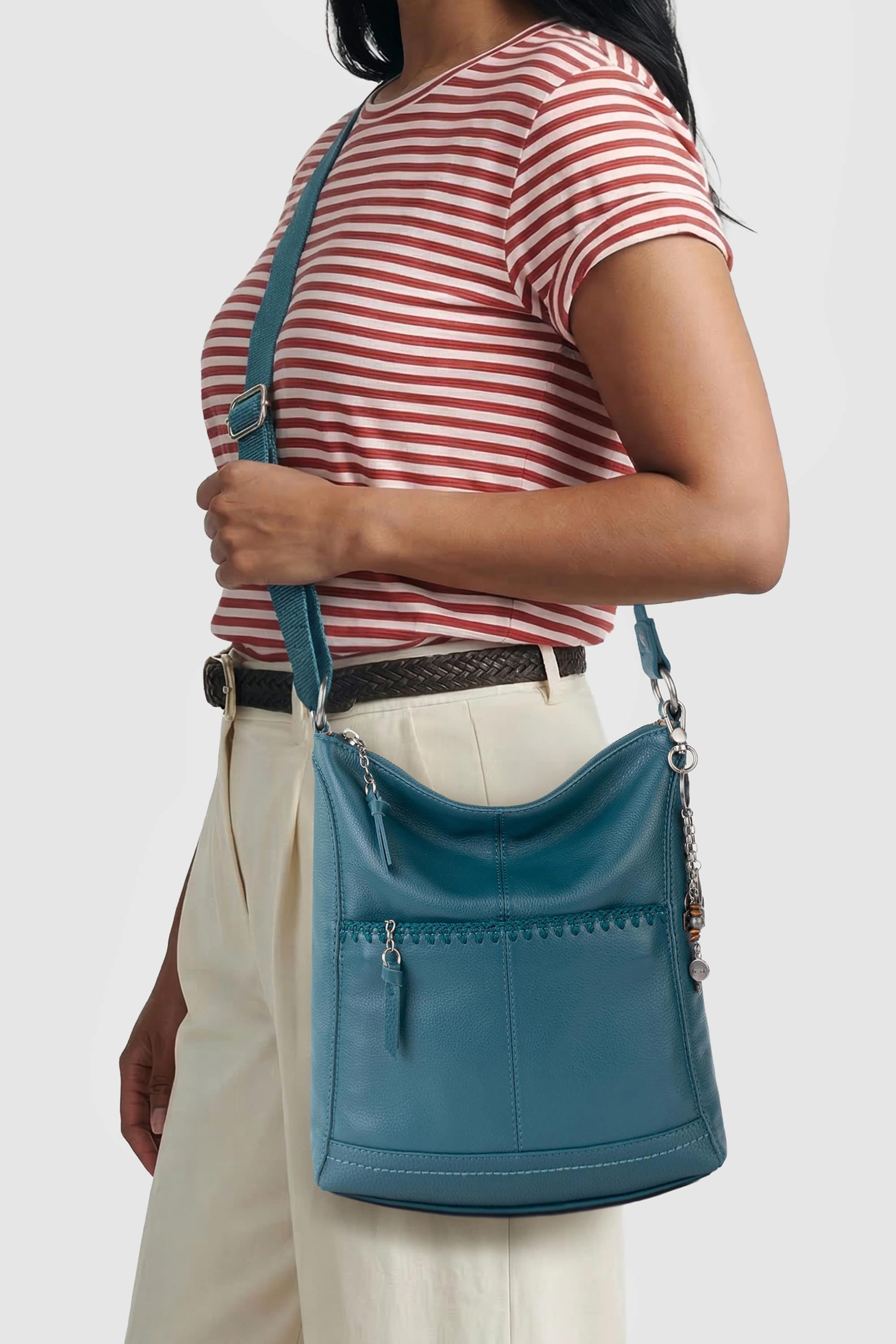 Lucia Crossbody Leather Bag, Alternate, color, Deep Teal