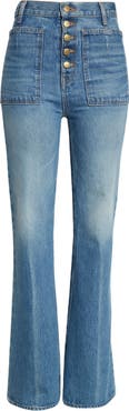 Ulla Johnson The Lou Button Fly Flare Jeans