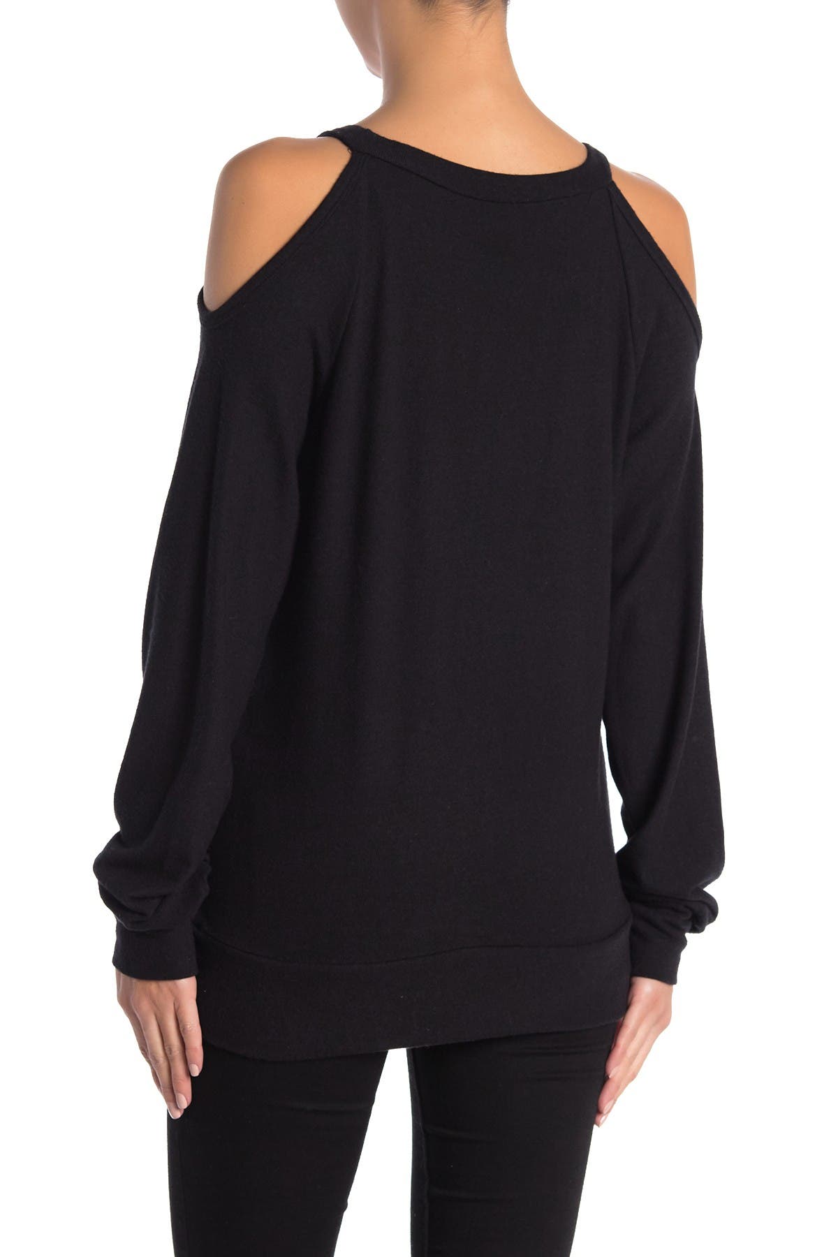 Brushed Hacci Cold Shoulder Sweater - image 2