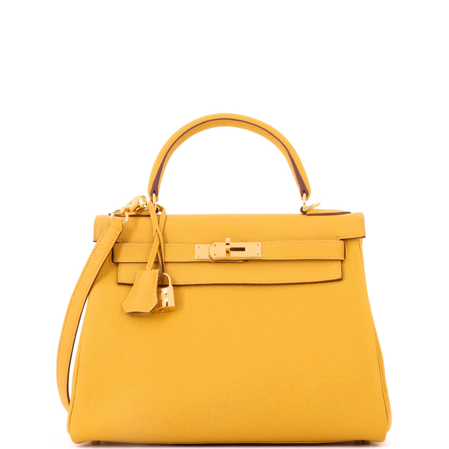 Kelly Handbag Yellow Togo with Gold Hardware 28, Main, color, Yellow