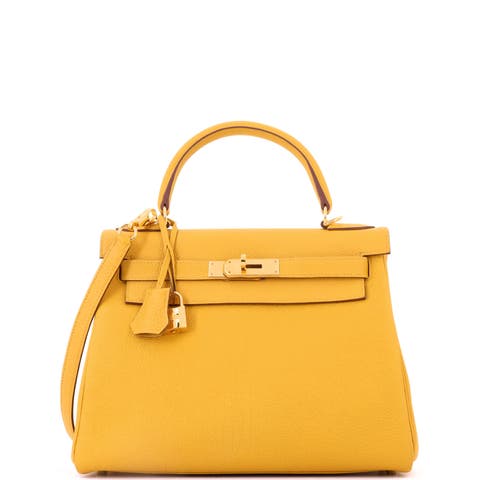 Kelly Handbag Yellow Togo with Gold Hardware 28