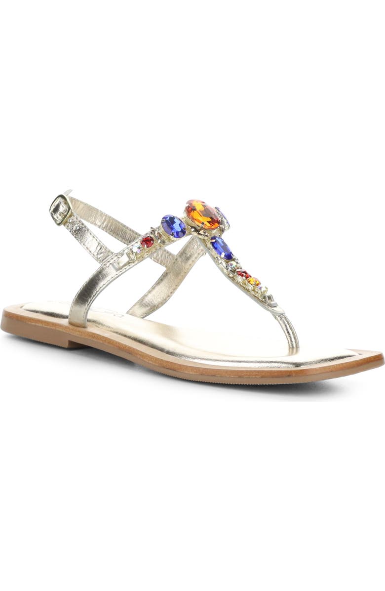Bos. & Co. Otu Sandal, Main, color, Gold Leather/Jewels