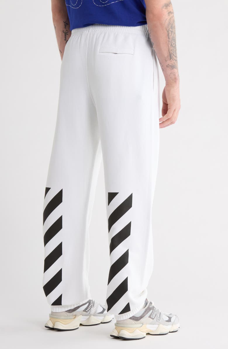 Off-White Diag Helvetica Slim Sweatpants, Alternate, color, White And Black