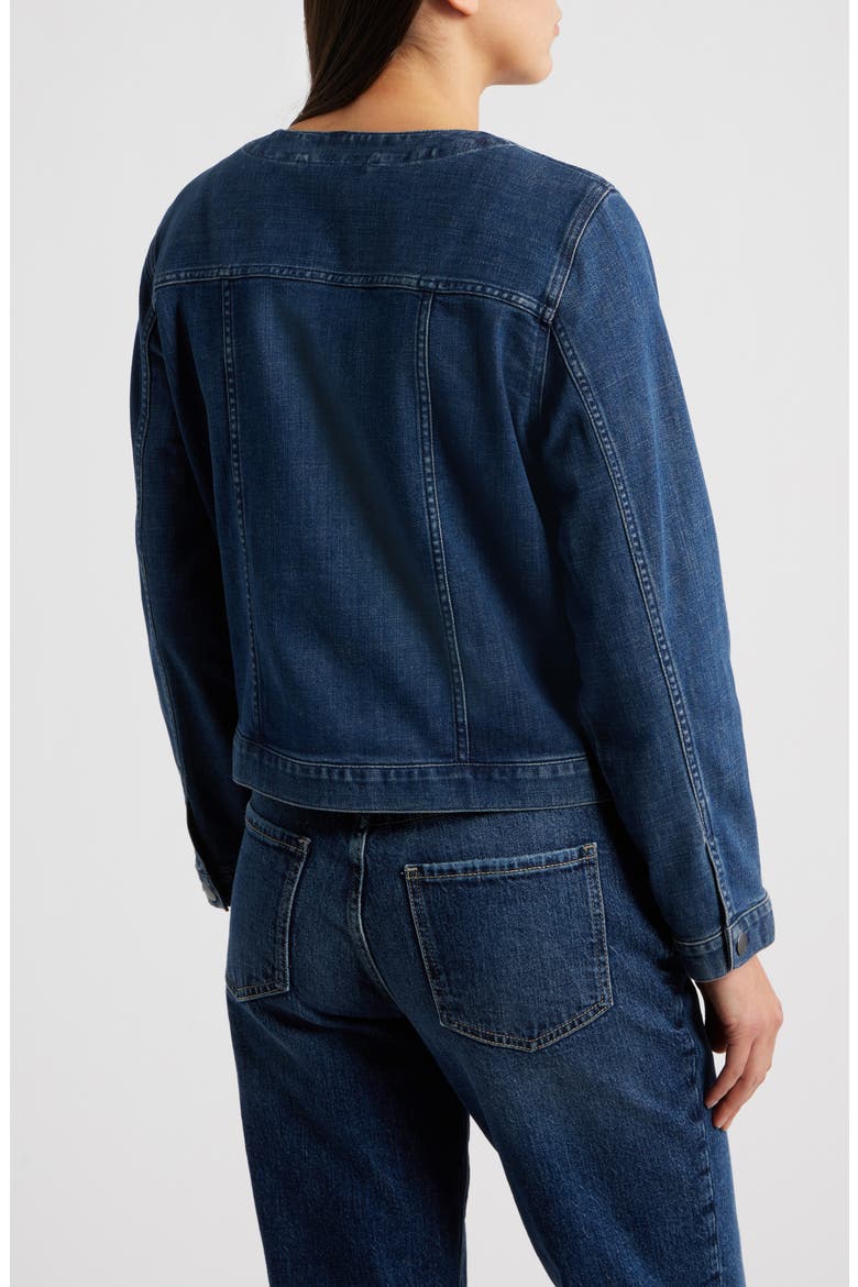 Round Neck Denim Jacket, Alternate, color, MEDIUM INDIGO