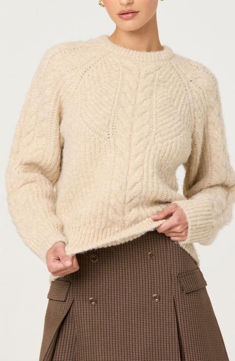 Taran Cable Knit Crewneck Sweater