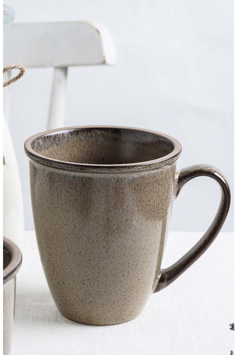 Tina Stoneware 4-Piece Mug Set, Alternate, color, Green and Beige