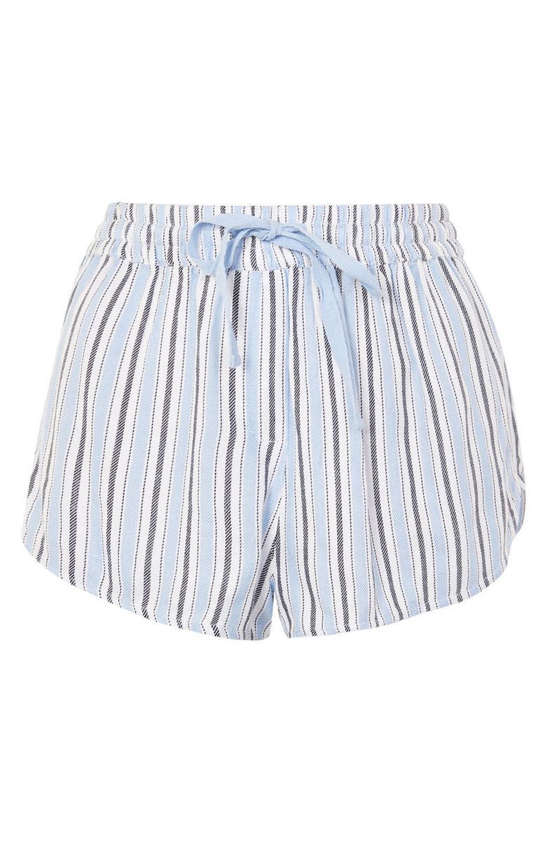 Topshop Bobby Brushed Stripe Pajama Shorts, Alternate, color, 