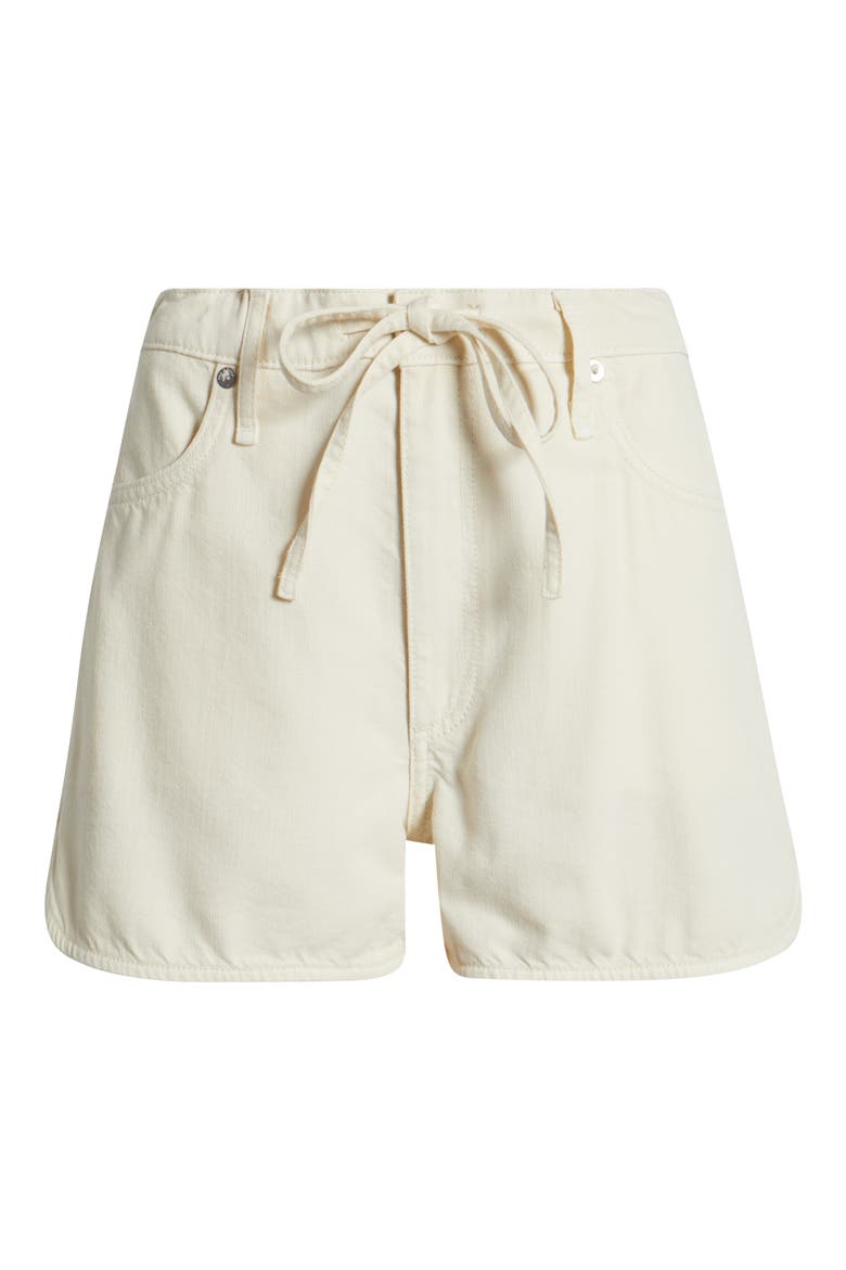 Nolan Drawstring Denim Shorts, Alternate, color, ECRU