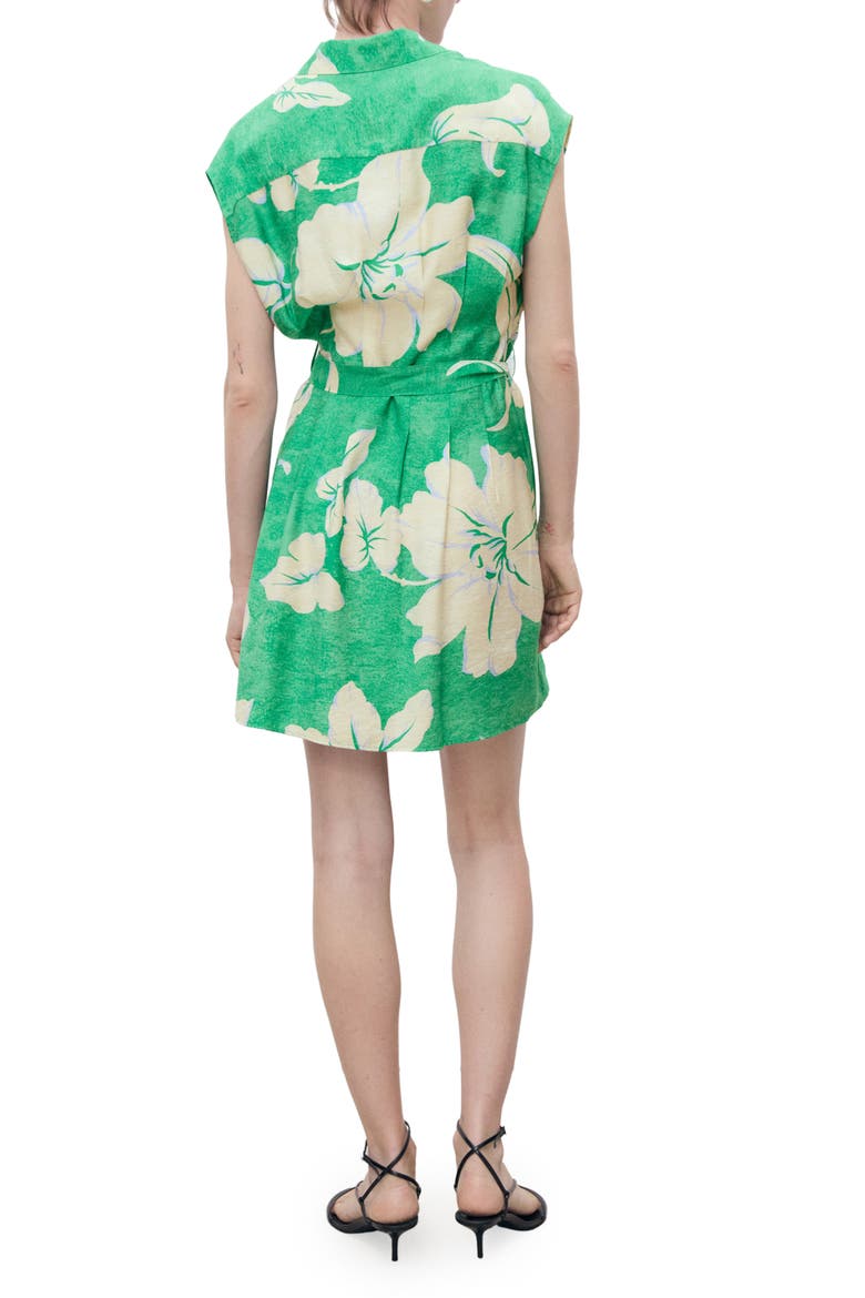 Pleated Belted Shirtdress, Alternate, color, GREEN
