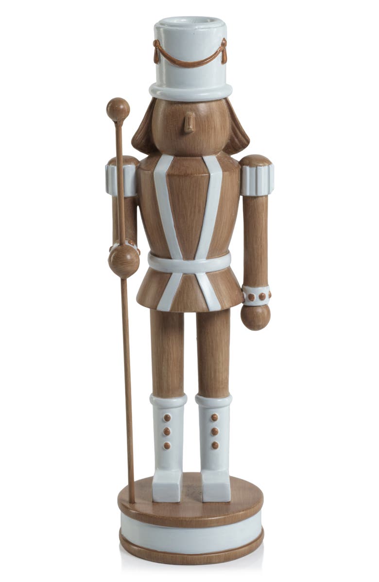 Zodax Gelsey 9.75-Inch Nutcracker Candleholder, Main, color, Brown