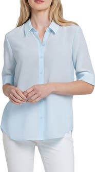 NYDJ Riley Elbow Sleeve Silk Top