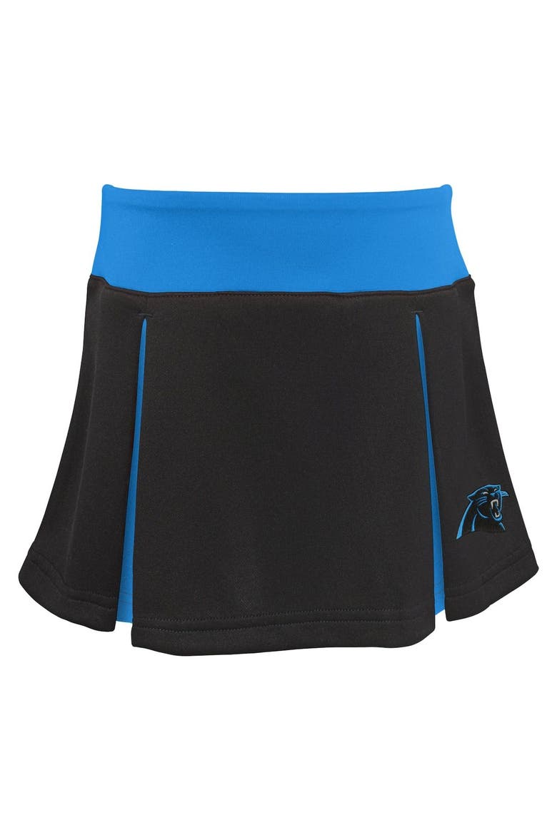 Girls Toddler Black Carolina Panthers Spirit Cheer Two-Piece Cheerleader Set with Bloomers, Alternate, color, Black