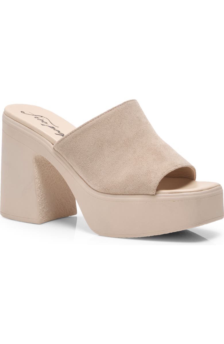 Free People Zoe Platform Slide Sandal, Main, color, Diamon Suede