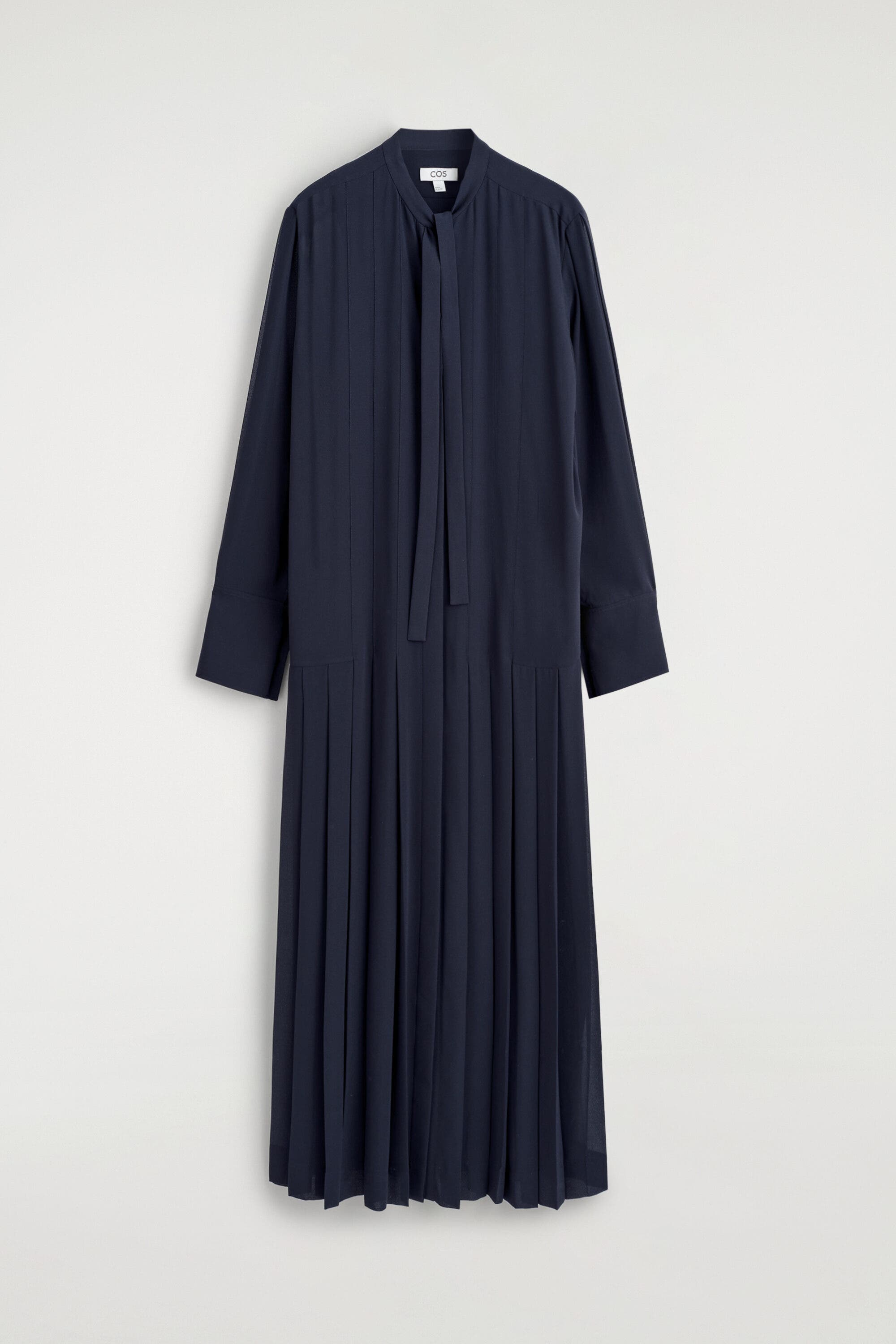 bow detail pleated a line midi dress Pleated Bow-detail Midi Shirt Dress (Women)
