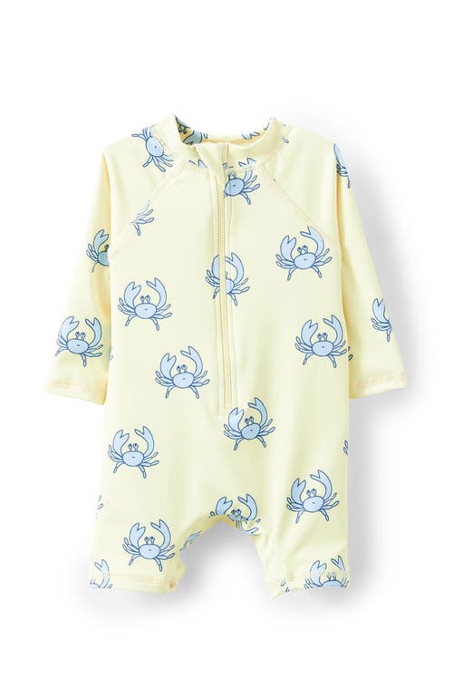 Cotton On Kids Cameron Long Sleeve Swimsuit in Baby Yellow Feelin  Crabby at Nordstrom, Size 18-24M