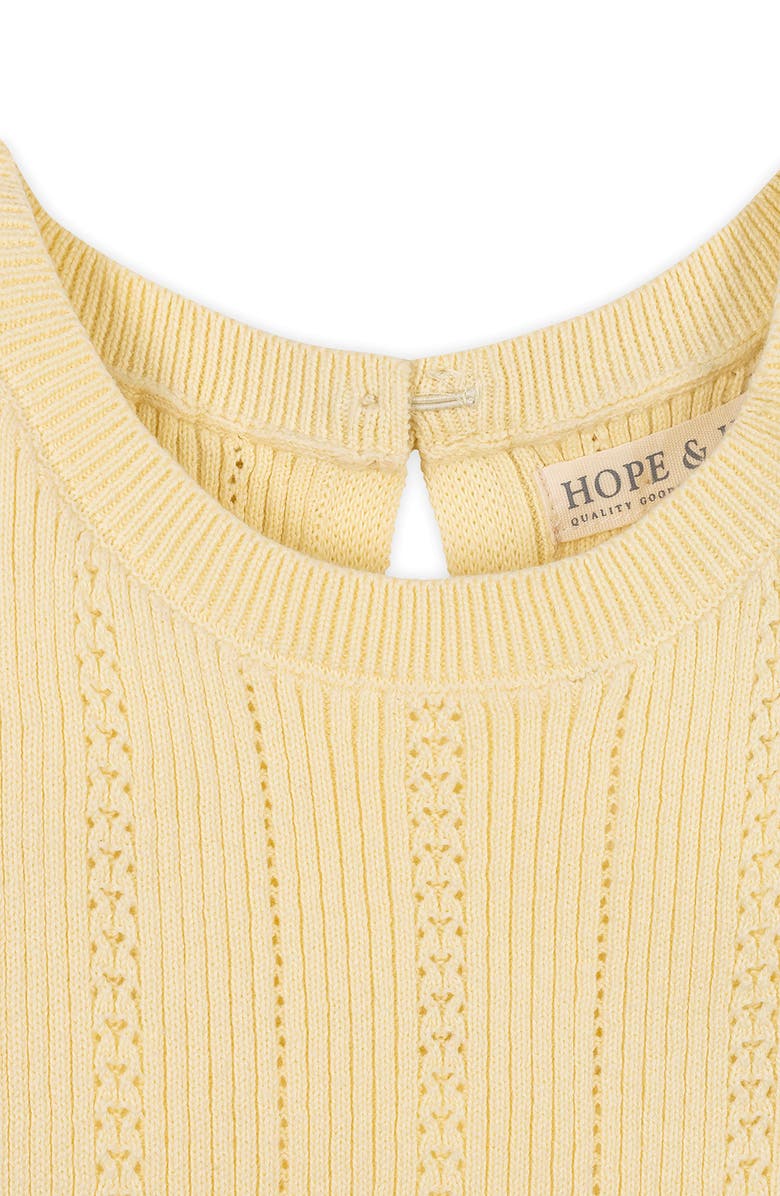 Hope & Henry Kids' Organic Flounce Hem Tank Sweater Dress, Alternate, color, Pale Yellow