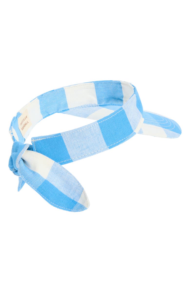 Loeffler Randall Bow Visor, Alternate, color, Blue Gingham