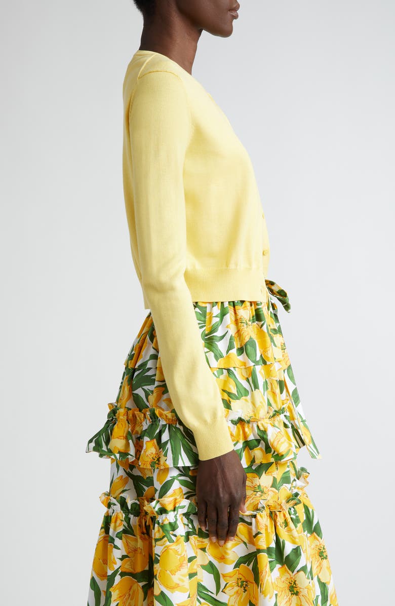 Carolina Herrera Silk & Cotton Cardigan, Alternate, color, 