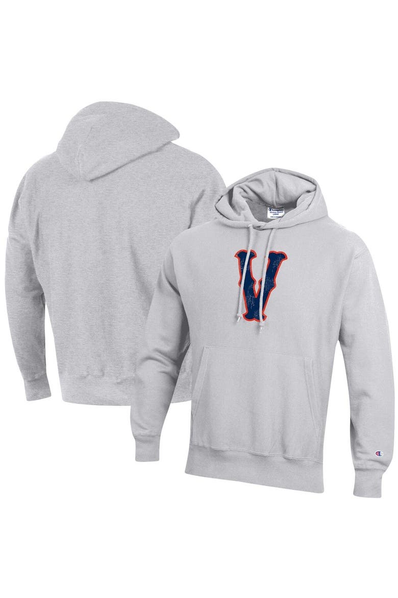 Men's Champion Heathered Gray Virginia Cavaliers Team Vault Logo Reverse Weave Pullover Hoodie, Main, color, Heather Gray