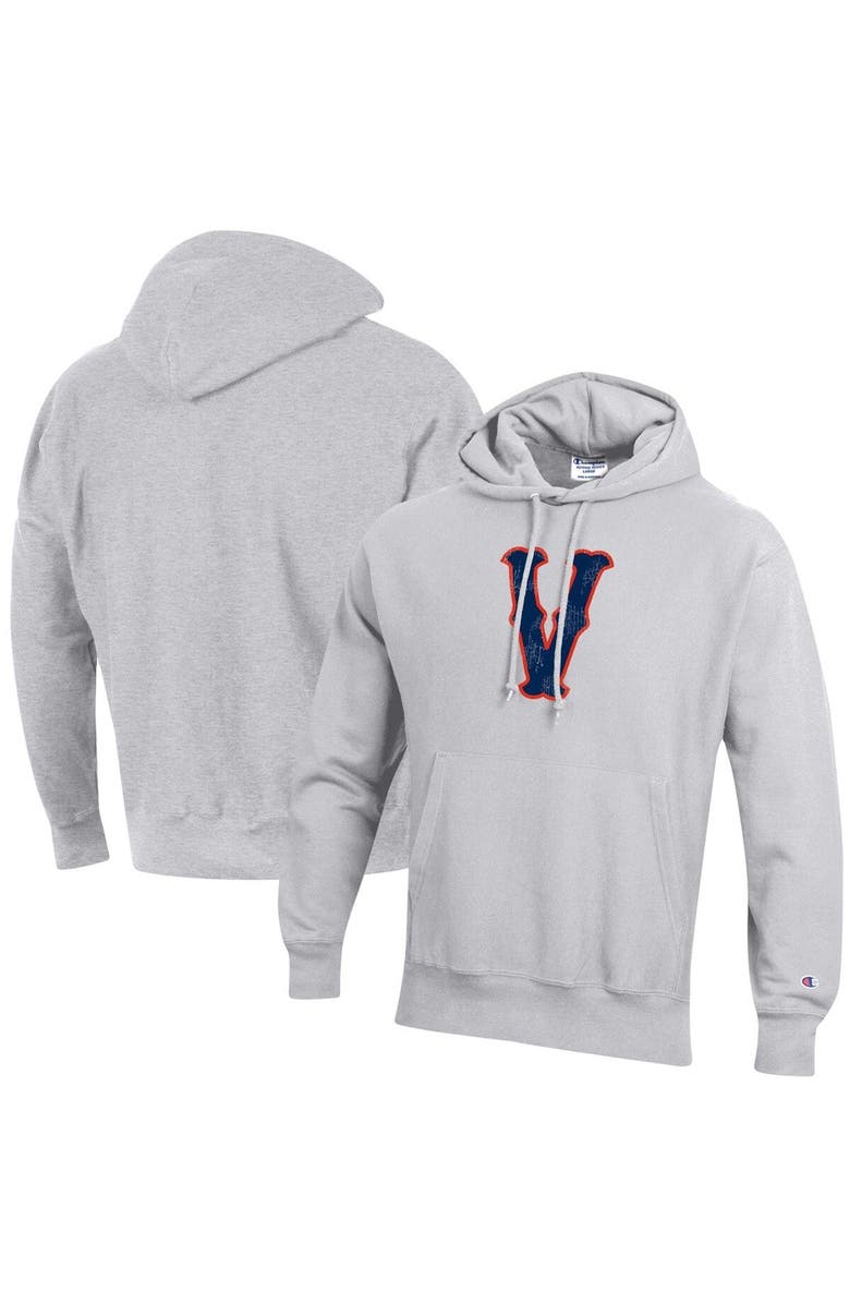 Champion Men's Champion Heathered Gray Virginia Cavaliers Team Vault Logo Reverse Weave Pullover Hoodie, Main, color,
