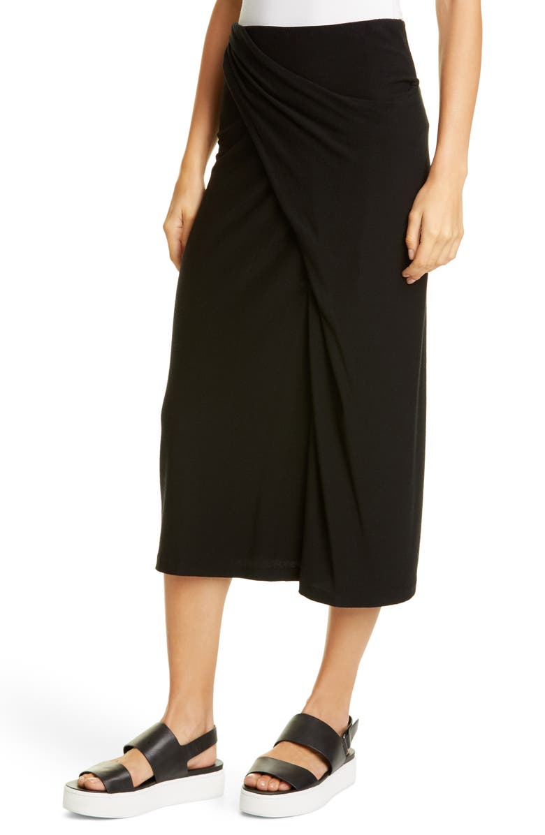 Vince Twist Drape Midi Skirt, Alternate, color, 
