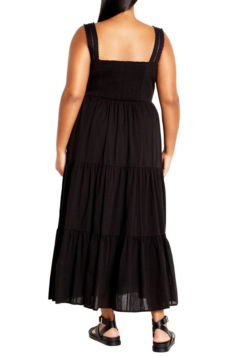 City Chic Bella Tiered Cotton Maxi Sundress, Alternate, color, 