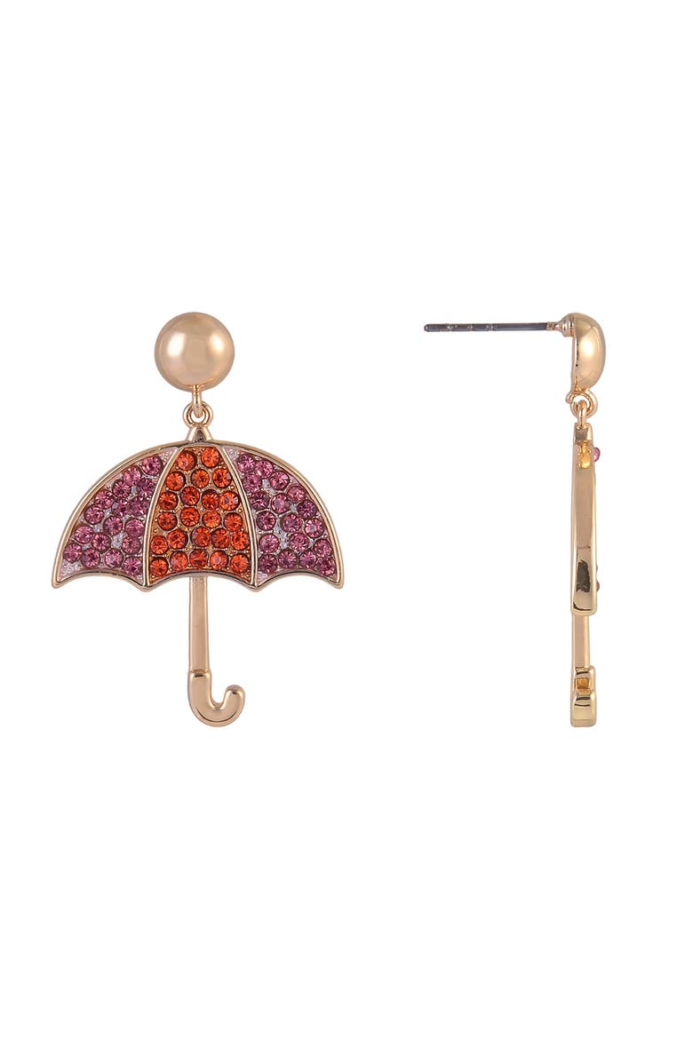 Stone Umbrella Earrings, Alternate, color, Pink