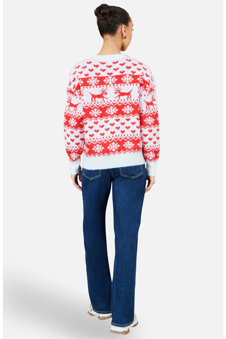 Heart Fairisle Christmas Jumper, Alternate, color, Red