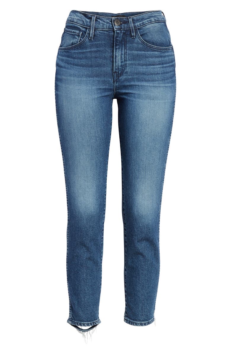 3x1 NYC W3 Distressed Hem Crop Straight Leg Jeans, Alternate, color, 