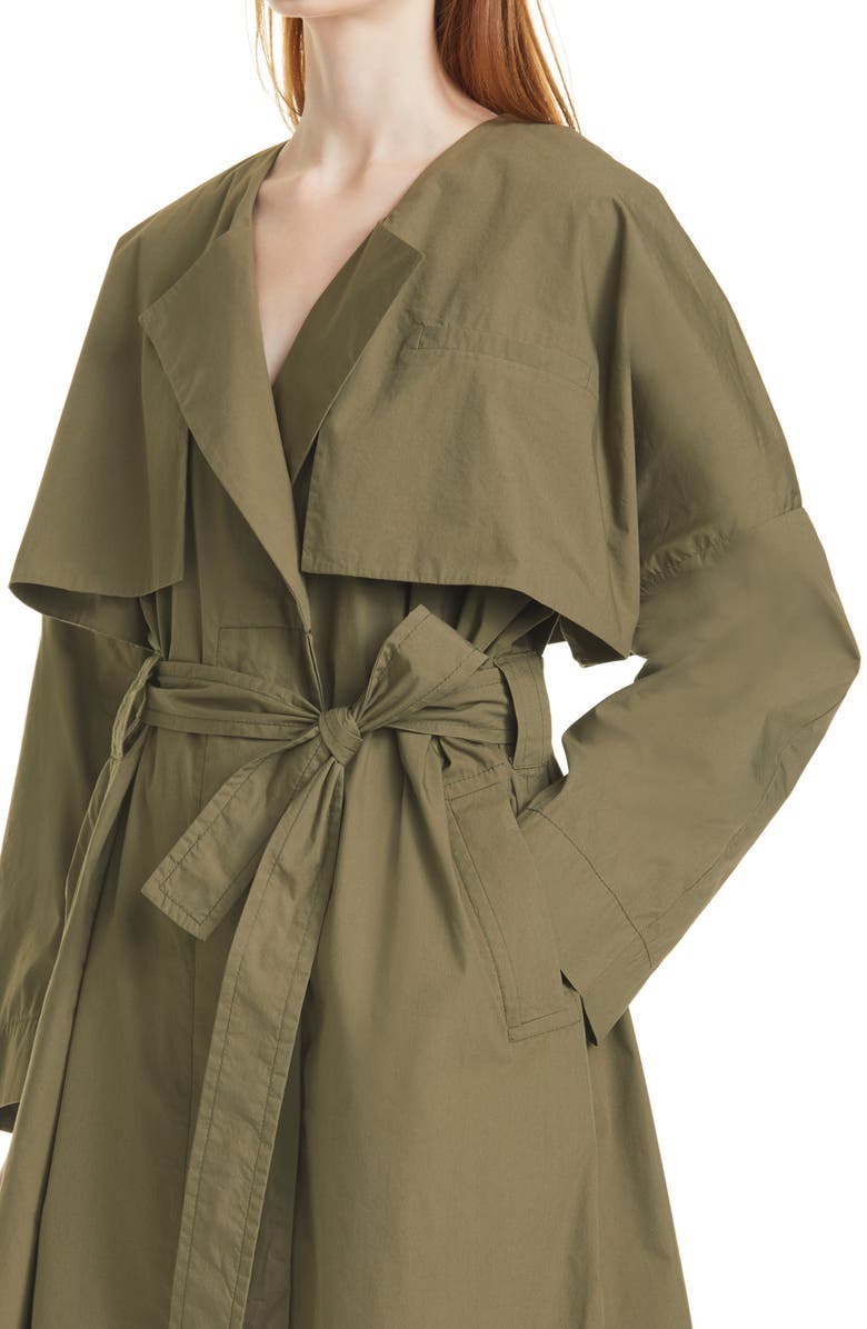Ganni Stretch Canvas Trench Coat, Alternate, color,