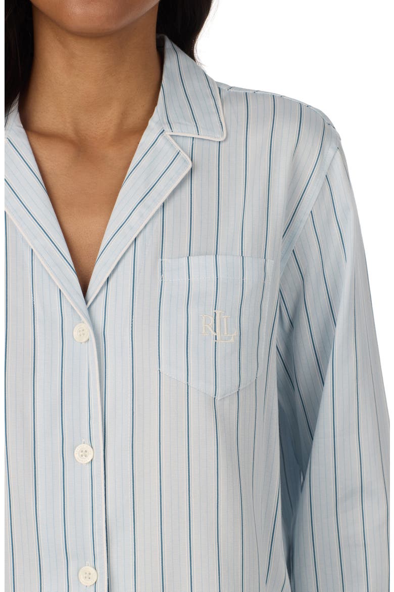 Stripe Cotton & Viscose Pajamas, Alternate, color, BLUE STRIPE