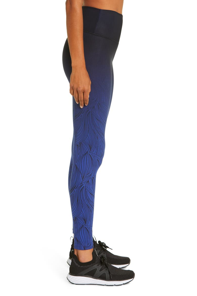 High Waist Studio Lite Ankle Leggings, Alternate, color, BLUE CLEMATIS OMBRE PRINT