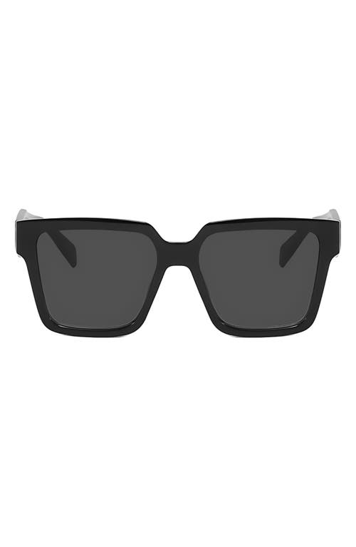 Fifth & Ninth West 62mm Oversize Polarized Square Sunglasses In Black/black