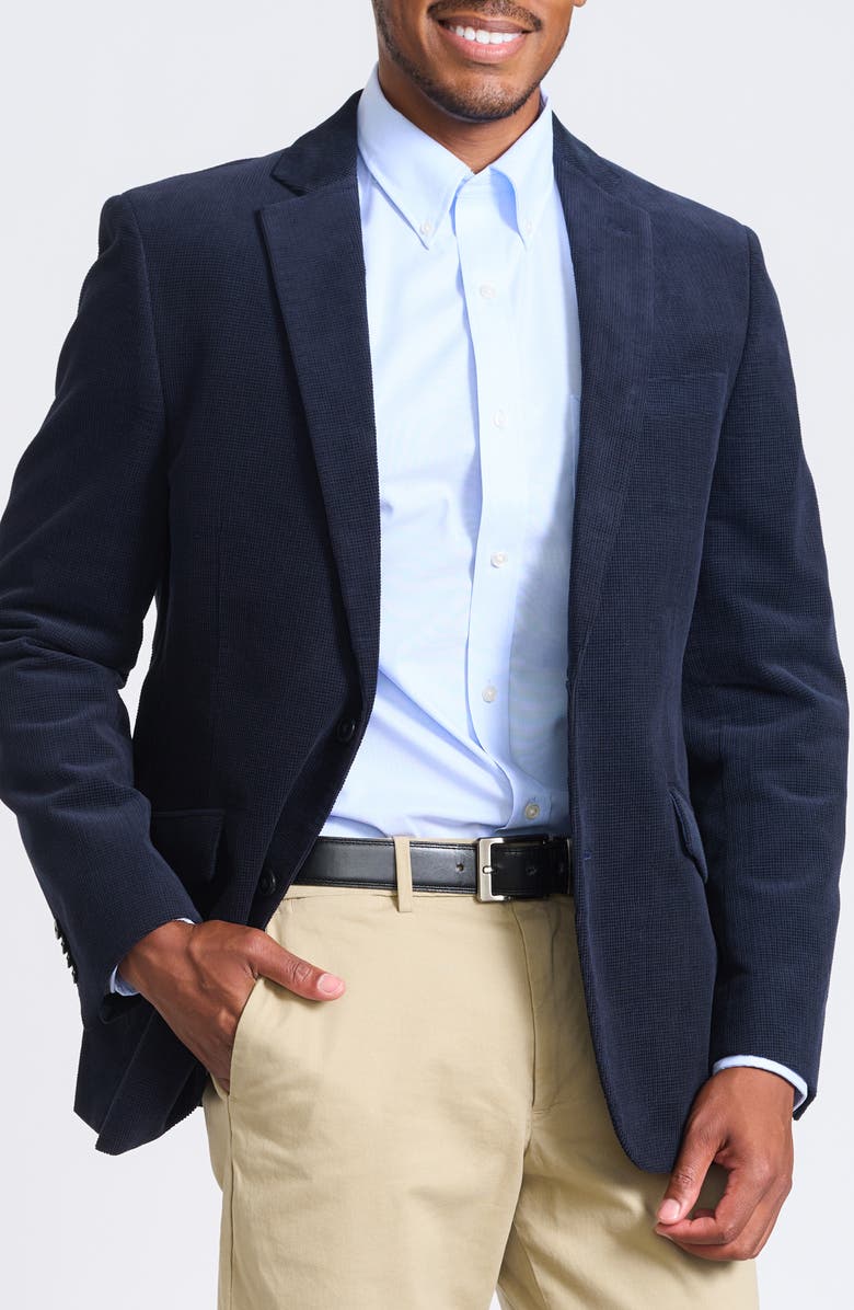 SAVILE ROW CO Navy Waffle Corduroy Blazer, Alternate, color, Navy