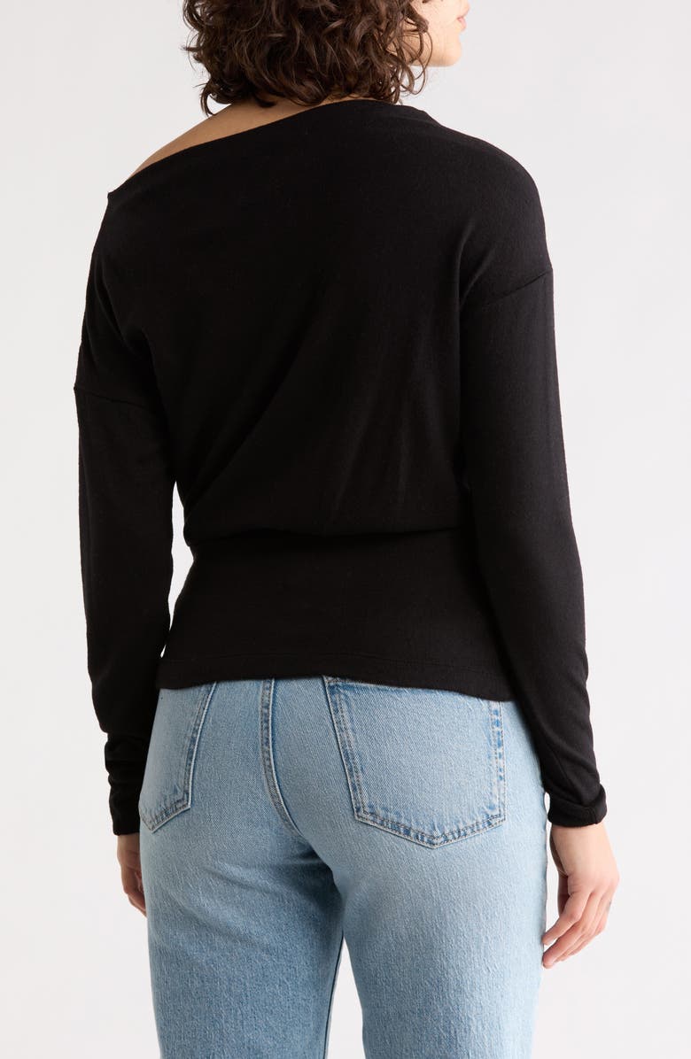Renee C Long Sleeve Banded Hem Knit Top, Alternate, color, Black