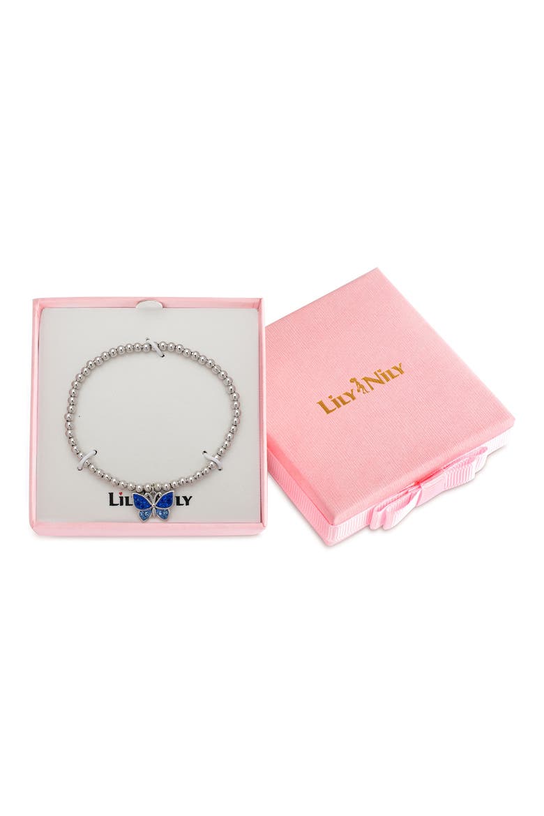 Kids' Crystal Butterfly Bracelet, Alternate, color, BLUE