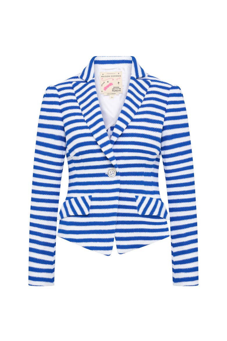 Striped Jersey Jacket, Main, color, Blue / White