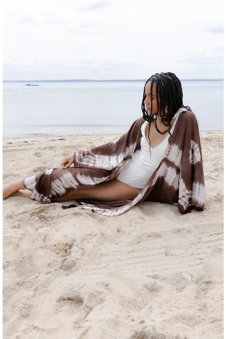 Tie Dye Duster, Alternate, color, BROWN