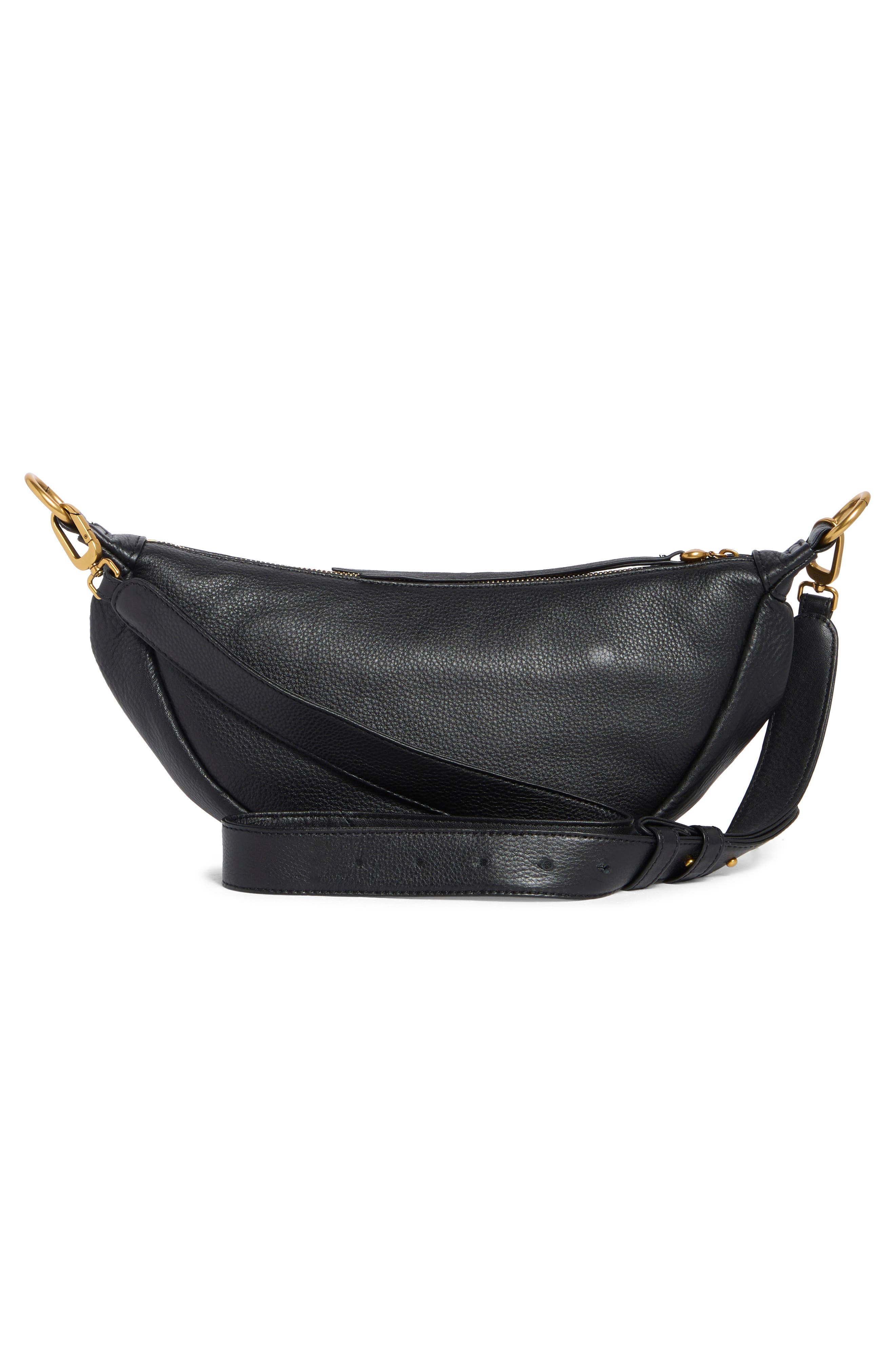 Knox Sling Leather Crossbody Bag, Alternate, color, BLACK