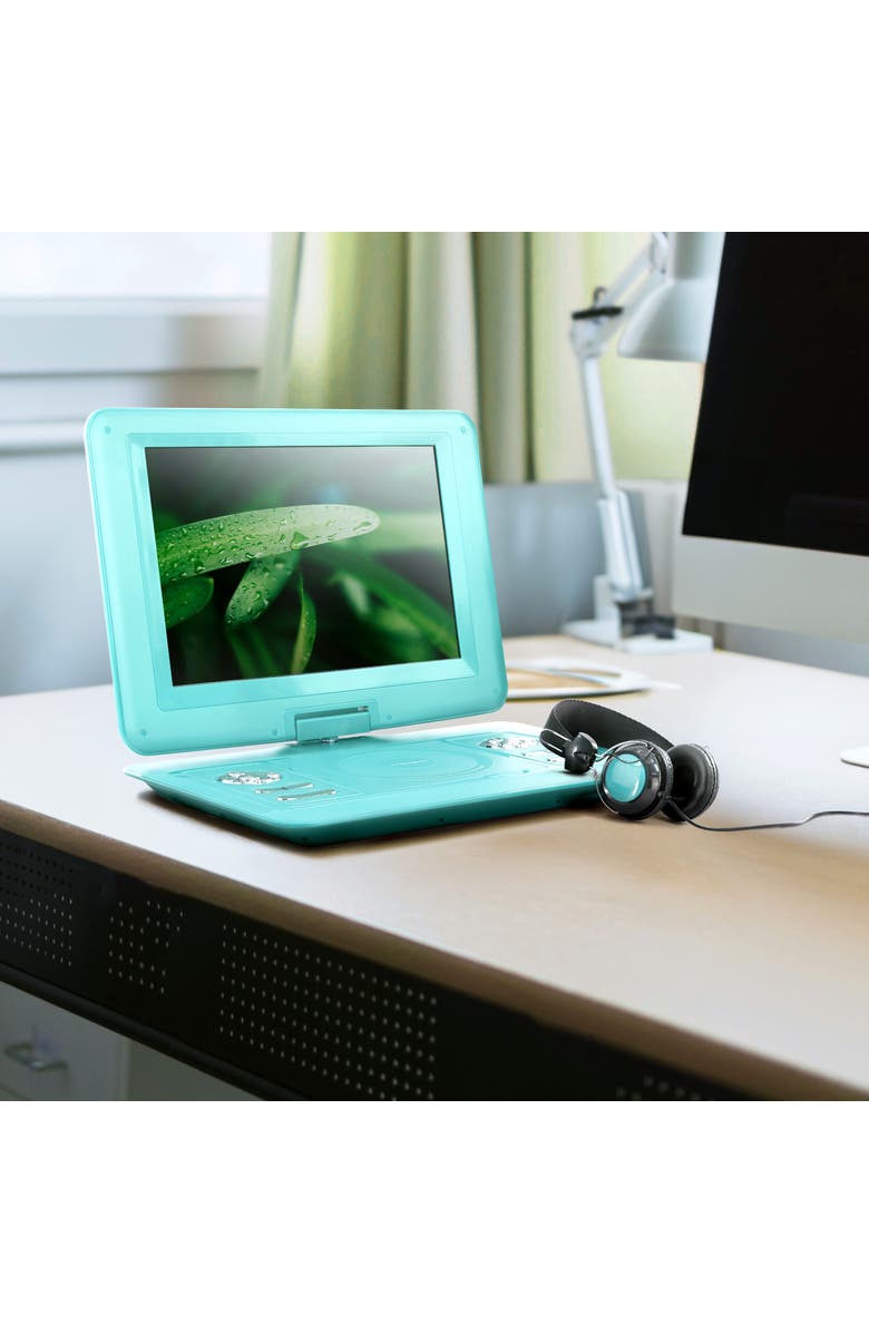 Trexonic 13.3in Portable TV+DVD Player with Color TFT LED Screen and USB/HD/AV Inputs, Alternate, color, Turquoise