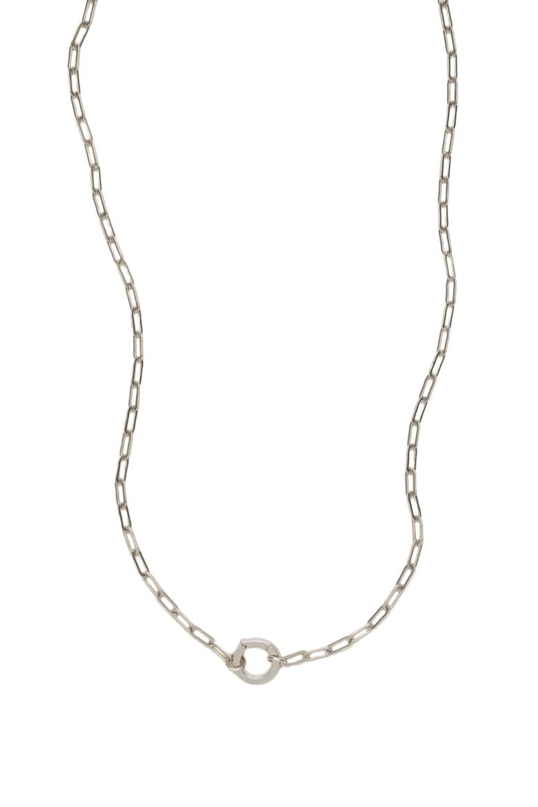 Jude Charm Necklace with Link Lock, Main, color, Silver