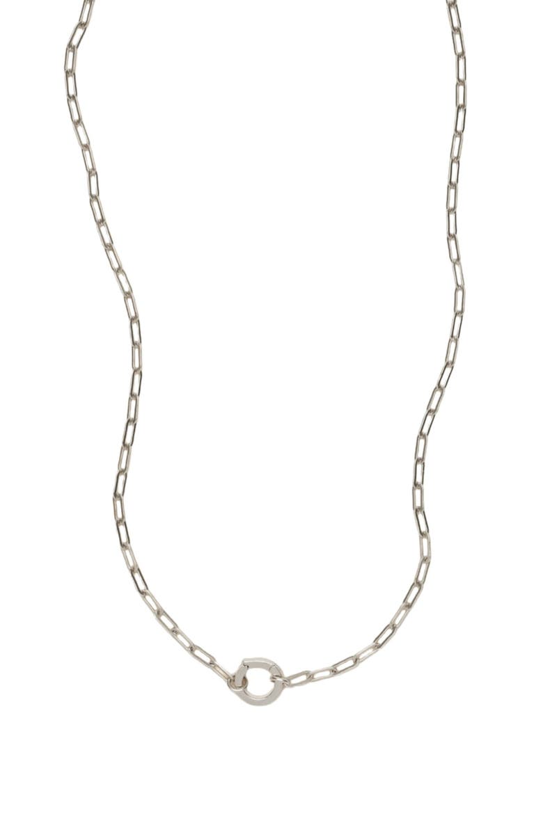 MADE BY MARY Jude Charm Necklace with Link Lock, Main, color, Silver