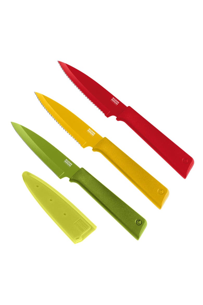 Straight & Serrated Paring Knife Set, Main, color, Multicolor