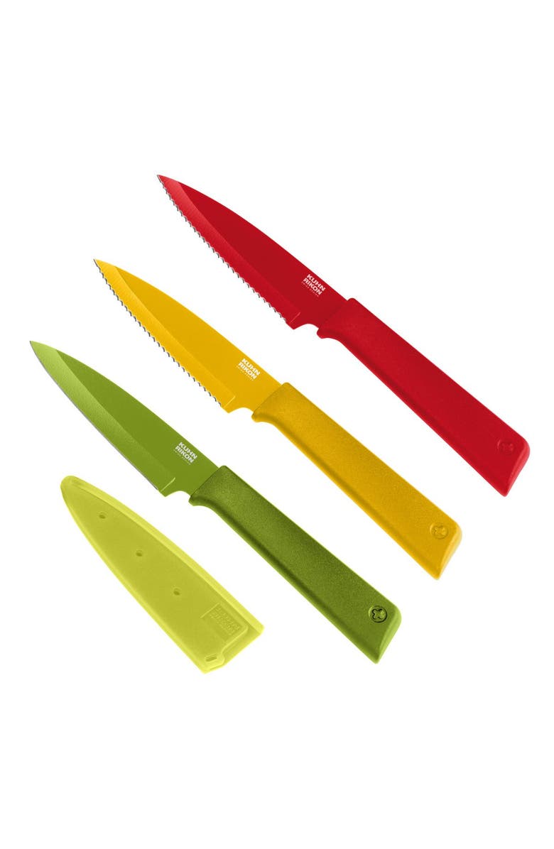 Kuhn Rikon Straight & Serrated Paring Knife Set, Main, color, Multicolor